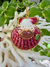 St. James Scallop Pendant with Fun Pink Tourmaline Lips
