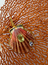 St. James Scallop Pendant with Lemon Quartz & Tanzanite