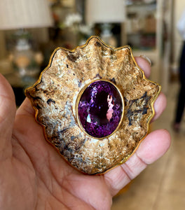 Large Limpet Brooch with deep Purple Amethyst