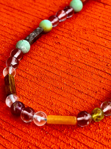 Beaded Necklace with Assorted Gemstones