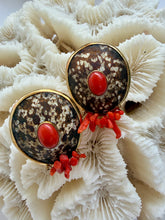 Limpet Shell Earrings with Italian Coral Fringe