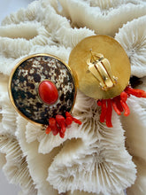Limpet Shell Earrings with Italian Coral Fringe