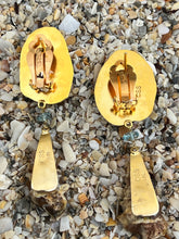 Cockle and Fossil Shell Earrings with Sapphires