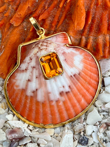 St. James Scallop Pendant with Citrine