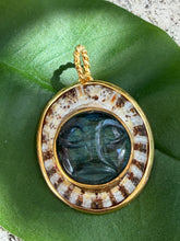 Limpet Shell Pendant with Moonstone "Man on the Moon"