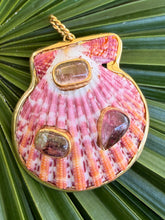 St. James Scallop Pendant with Tourmaline Cabochons