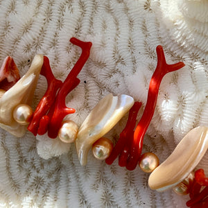 Spondilius Shell & Coral Necklace