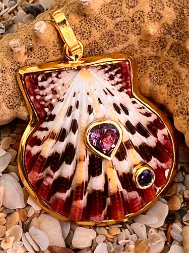 St. James Scallop Pendant with Pink Tourmaline