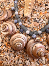 Turbo Shell Necklace with African Antique Glass Beads