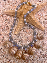 Turbo Shell Necklace with African Antique Glass Beads