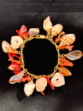 Seashell Charm Bracelet with Italian Coral