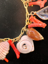 Seashell Charm Bracelet with Italian Coral