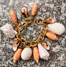 Seashell Charm Bracelet with Agate Beads