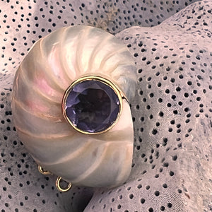 Nautilus Heart Earrings with Round Tanzanite