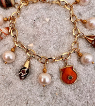 14-karat Charm Bracelet with Pearls & Shell Charms