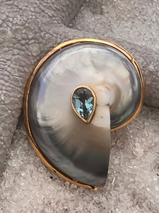 Nautilus Heart Earrings with London Blue Topaz