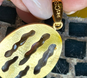 Limpet Shell Pendant with Pink Tourmaline