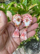Scallop Earrings with Pink Tourmalines