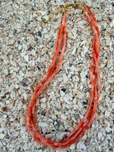3-strand Italian Coral Bead Necklace