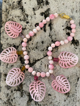 Queen Conch Philodendron Leave Necklace with Tourmaline Beads