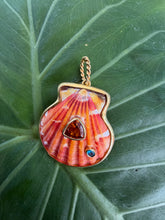 St. James Orange Scallop Pendant with Beer Citrine & Paraiba Tourmaline