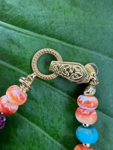 17" Spondylus Shell Necklace with Jade, Turquoise & Gold-filled Beads