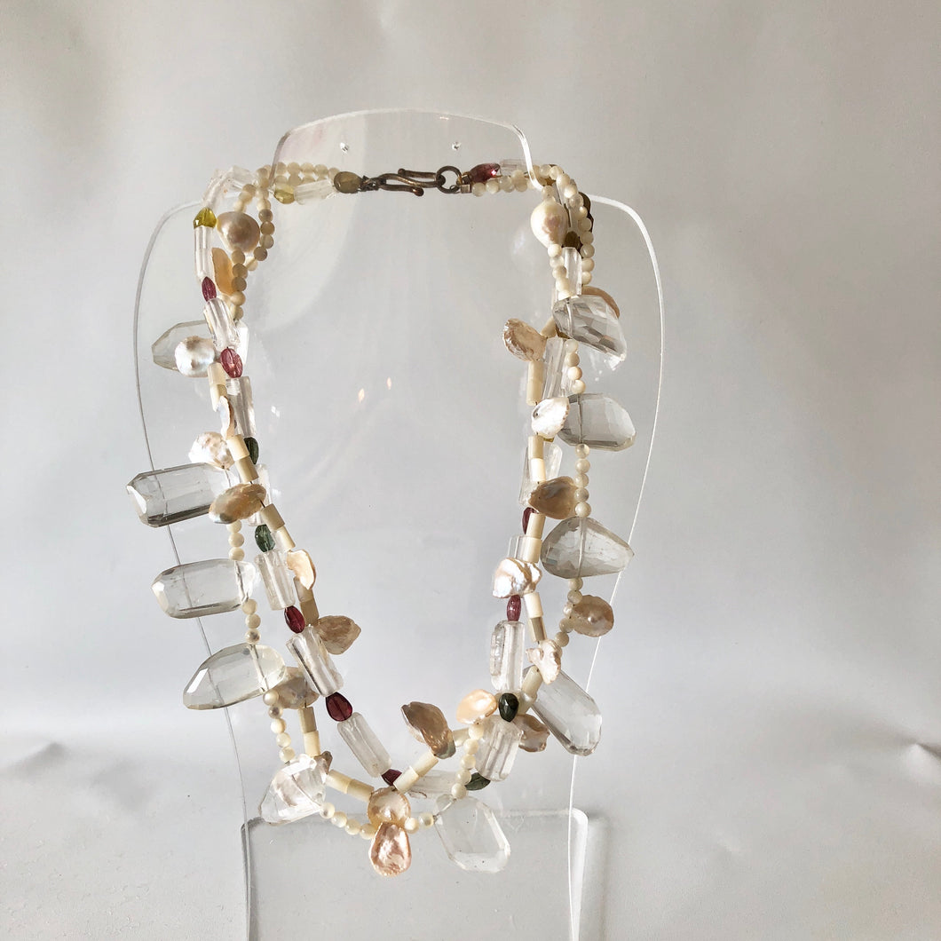 Rock Crystal and Citrine Necklace