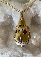 Conus Shell Fob with Mixed Gemstones