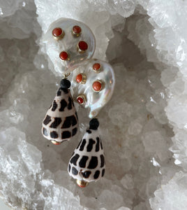 14K Conus Coral Earrings