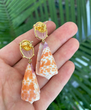Pink Quartz & Conus Shell Earrings