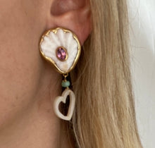 Scallop & Heart Vermeil Earrings