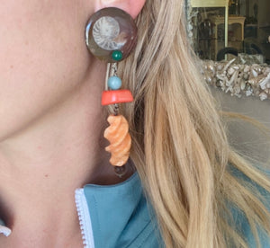Amazonite & Coral Earrings