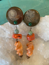 Amazonite & Coral Earrings