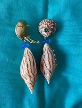 Cockle Shell, Tsavorite Garnet Drop Vermeil Earrings