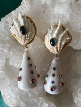 Spondilius & Blue Topaz Earrings