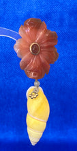 Yellow Snail & Carved Quartz Earrings