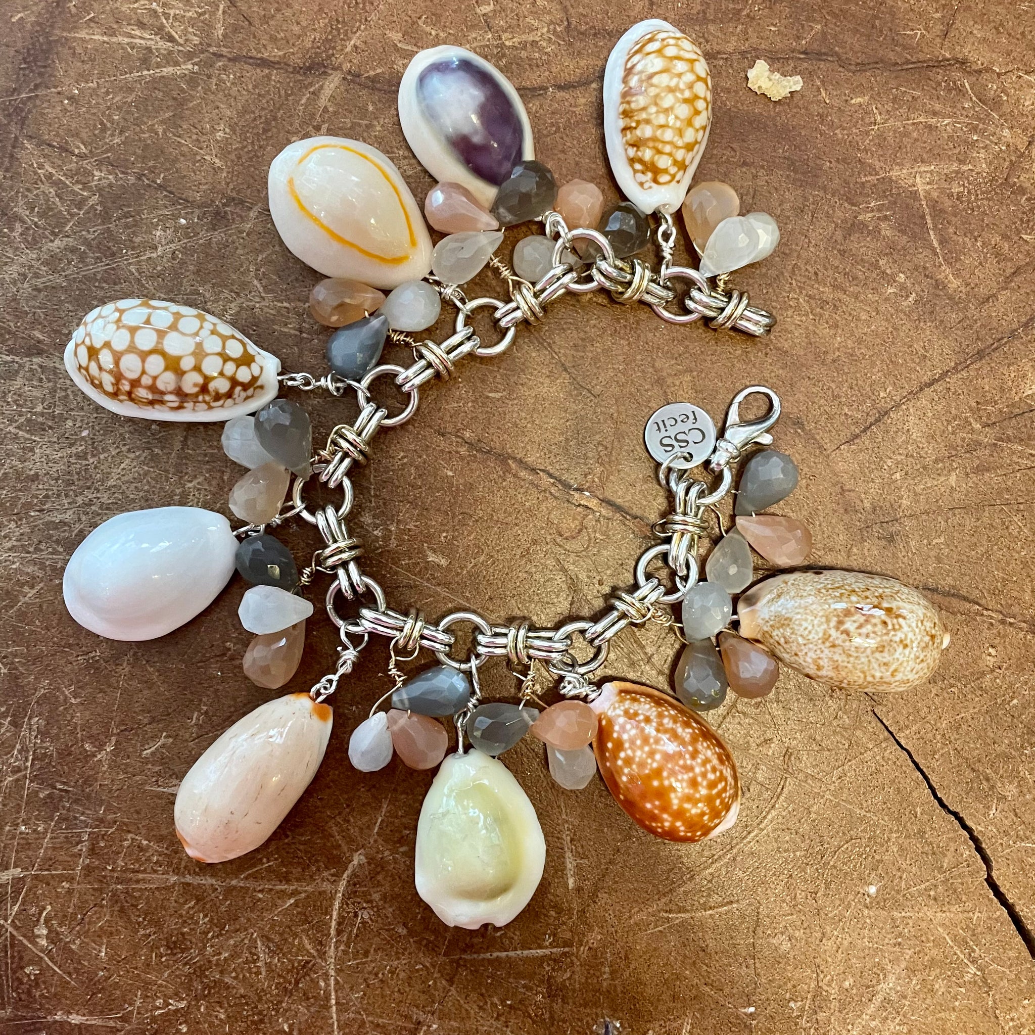 Sterling Silver Cowrie Shell Bracelet | Seashell Charm | 81stgeneration