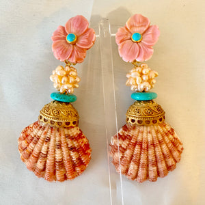 Big Pink Shell Earrings